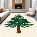 Green Pine Tree With Gold Stars Rug
