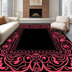 Elegant Floral Vine Border Rug