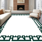 Art Deco Style Geometric Border Rug