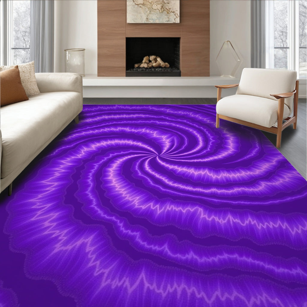 Radiant Purple Swirl Pattern Rug