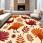 Autumn Turkey Leaf Pattern Rug