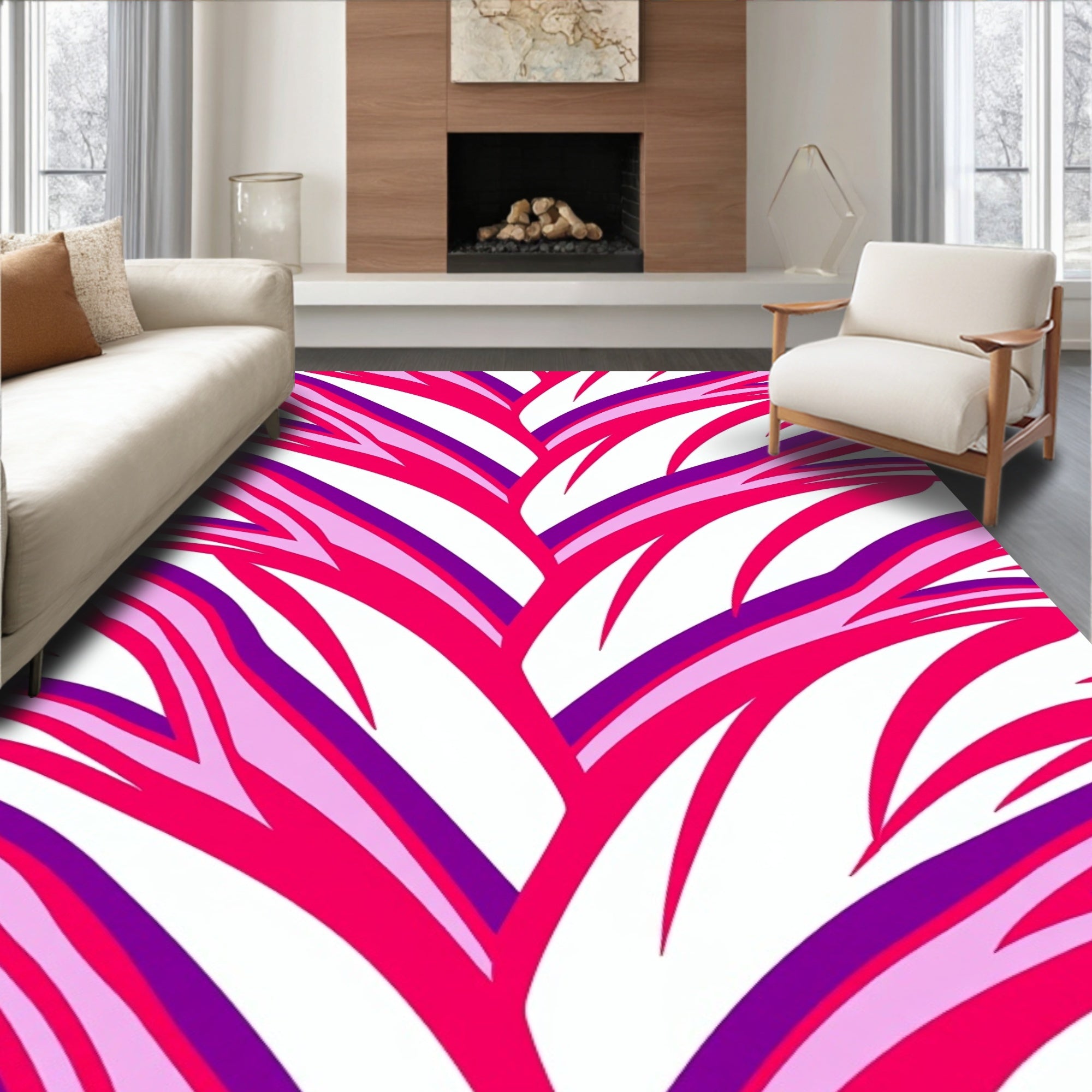 Vibrant Zebra Stripe Pattern Rug