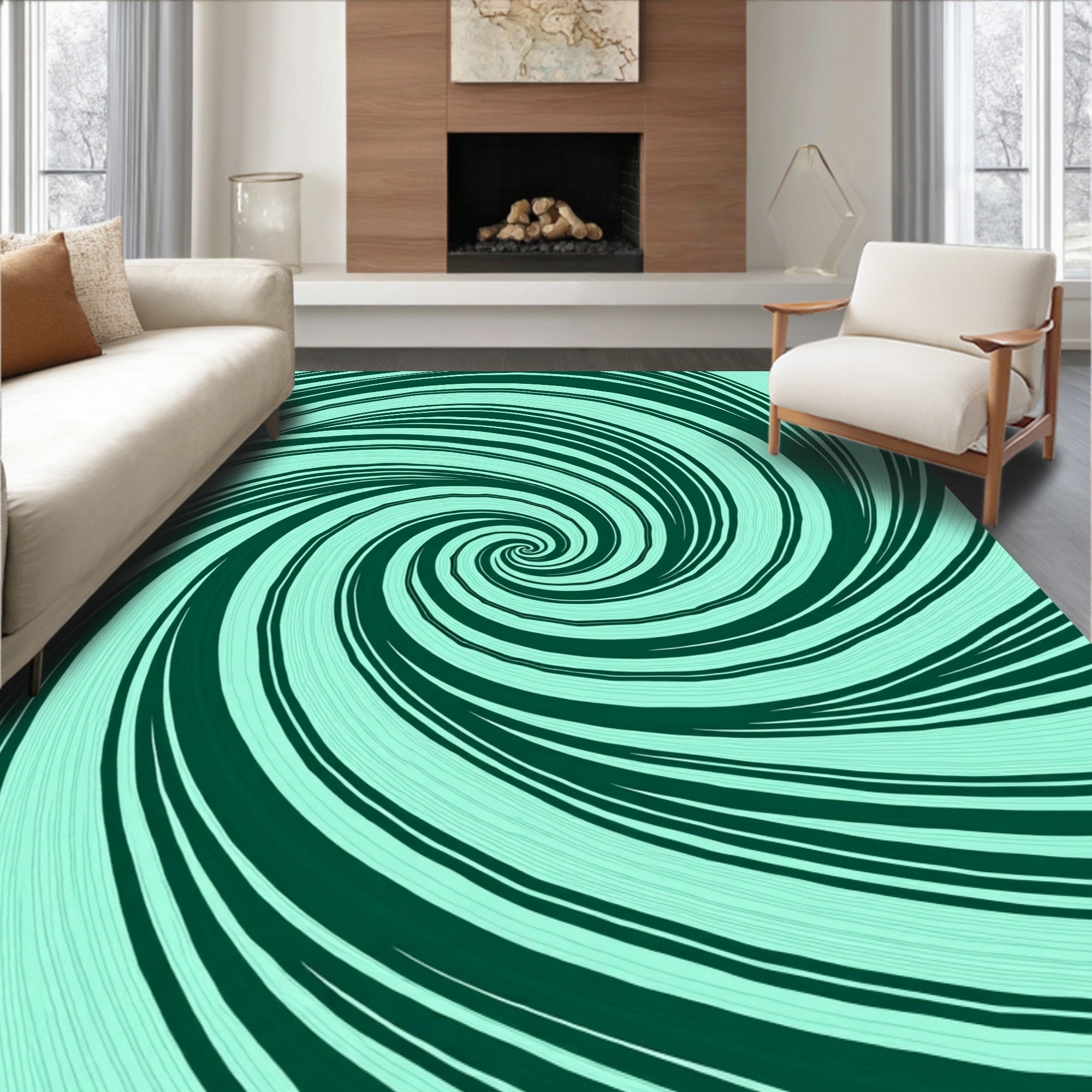 Deep Sea Swirl Pattern Rug