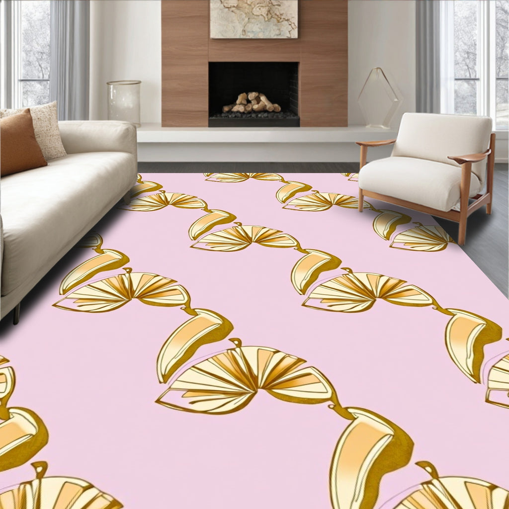 Golden Fan Citrus Pattern Rug