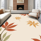 Autumn Leaves Patterned Warm Tones Rug
