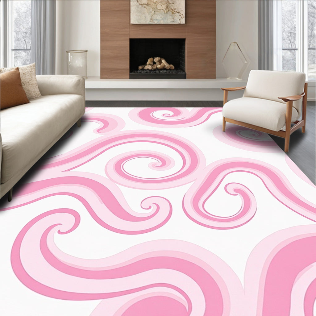 Pink Swirls Soft Gradient Pattern Rug