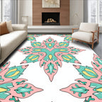 Pastel Floral Medallion Design Rug