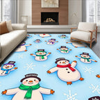 Happy Snowman Winter Pattern Rug