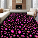 Pink Gemstone Pattern Print Rug
