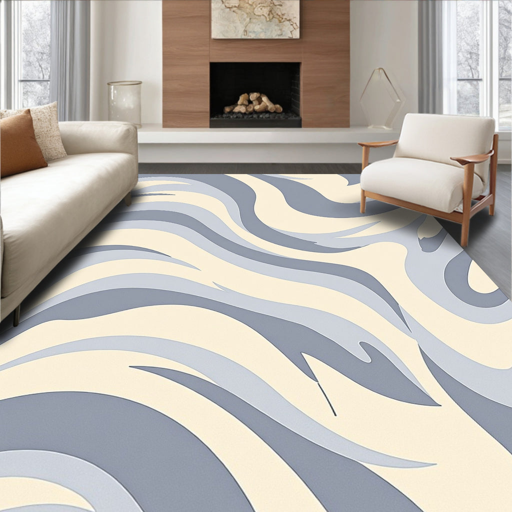 Abstract Flowing Wave Pattern Rug