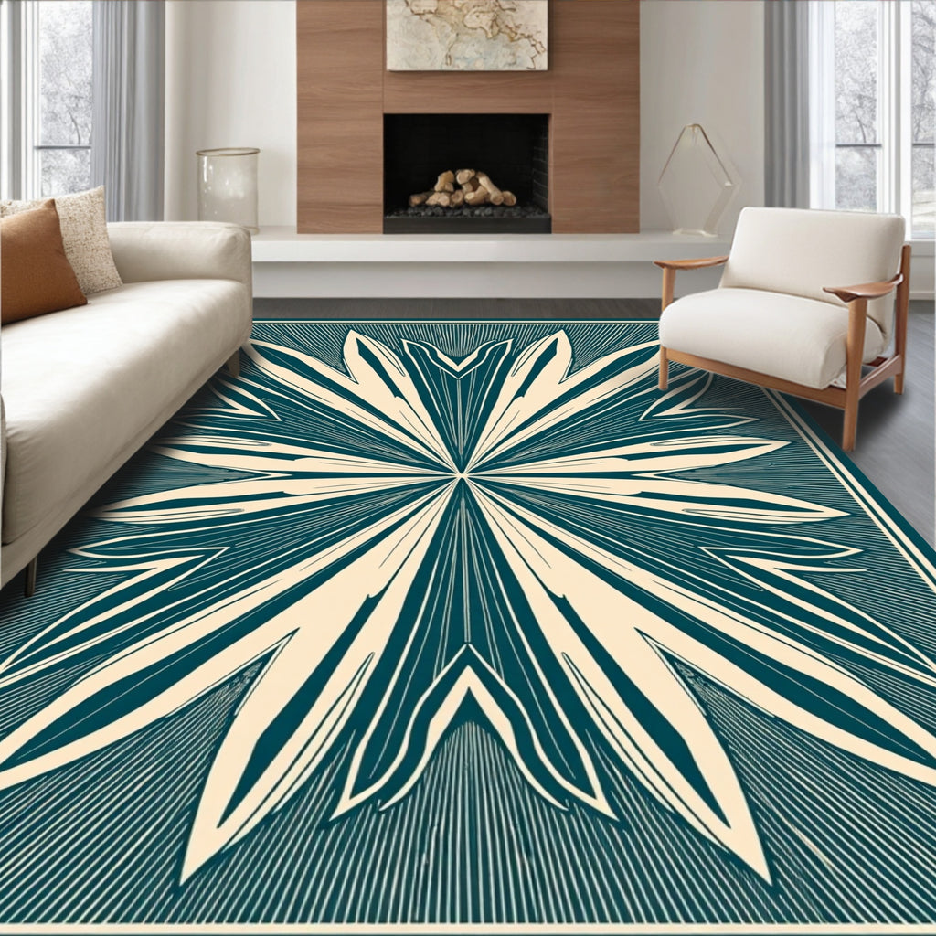 Abstract Starburst Geometric Design Rug
