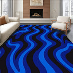 Blue Swirl Pattern Retro Rug