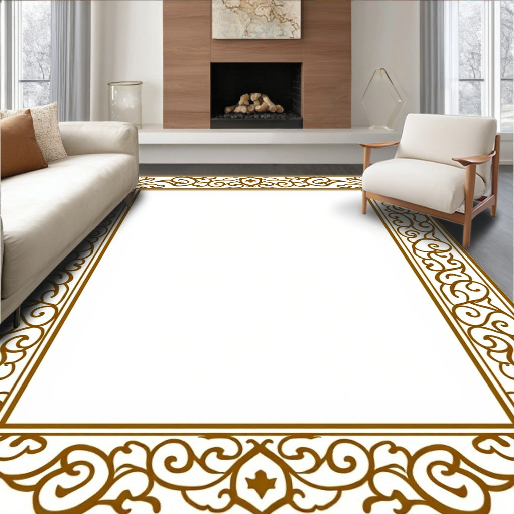 Elegant Scrollwork Frame Design Rug
