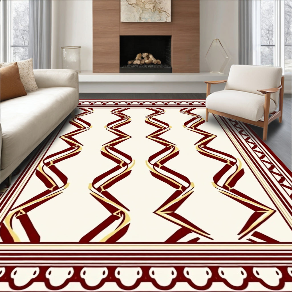 Striped Ribbon Geometric Pattern Rug