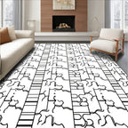 Abstract Organic Contour Stripes Rug