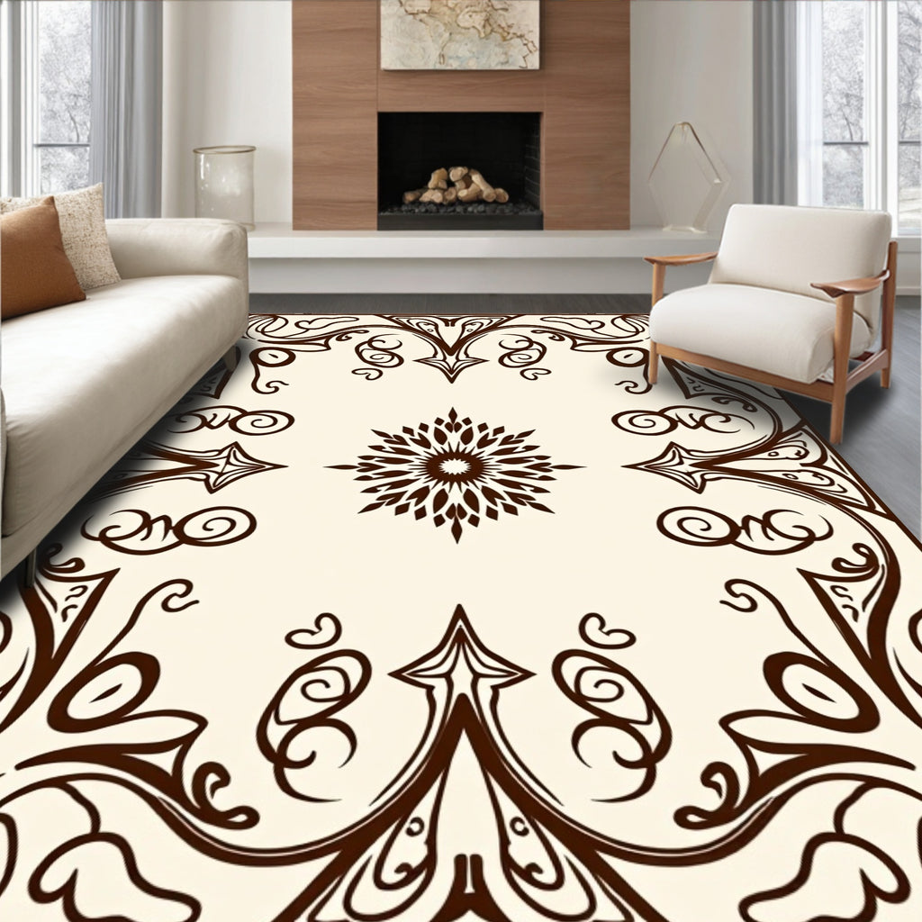 Ornate Scrollwork Symmetry Rug