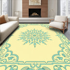 Mint Floral Scrollwork Pattern Rug