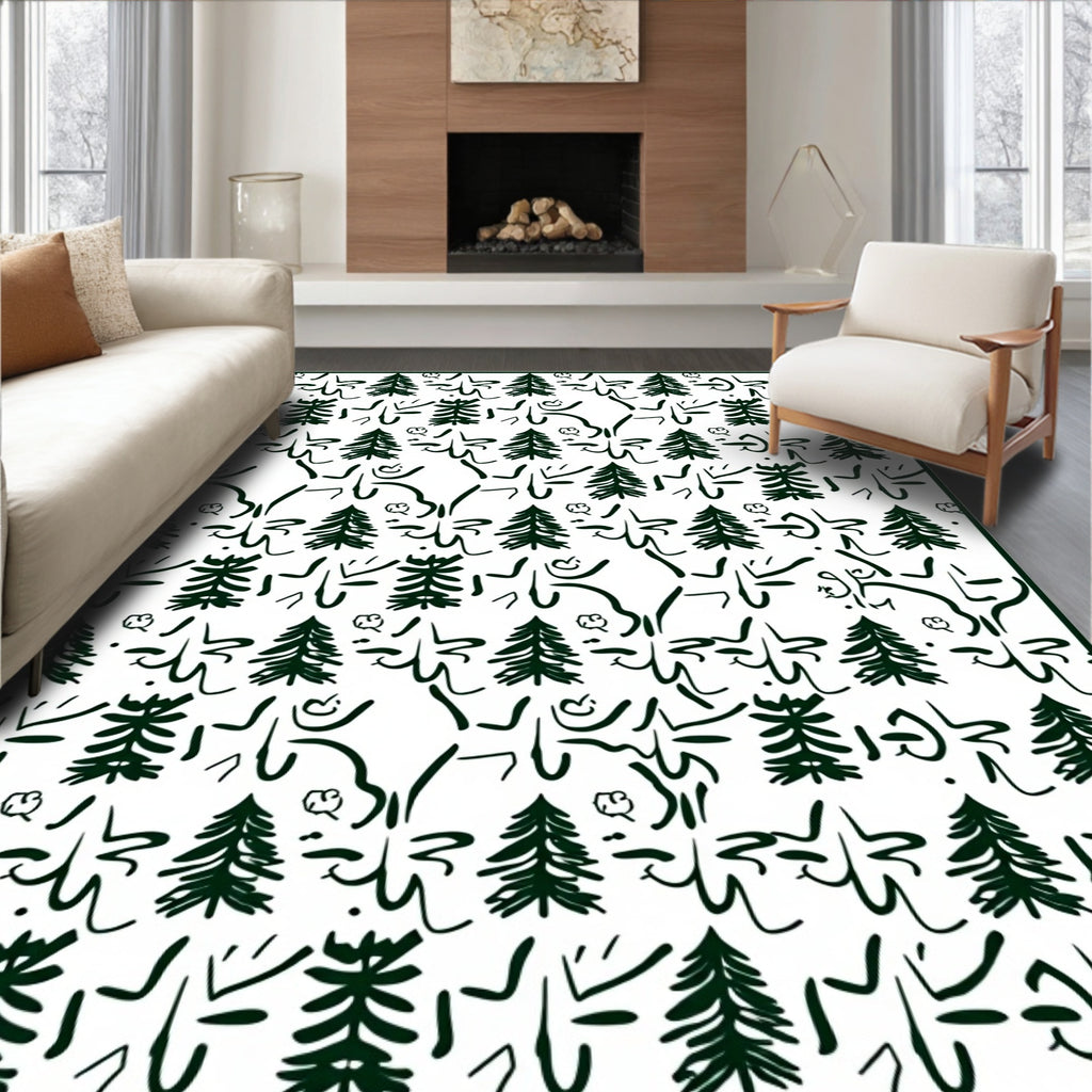 Forest Tree Abstract Pattern Rug