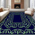 Elegant Floral Frame with Creatures Rug