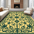 Ornate Floral Scrollwork Antique Pattern Rug