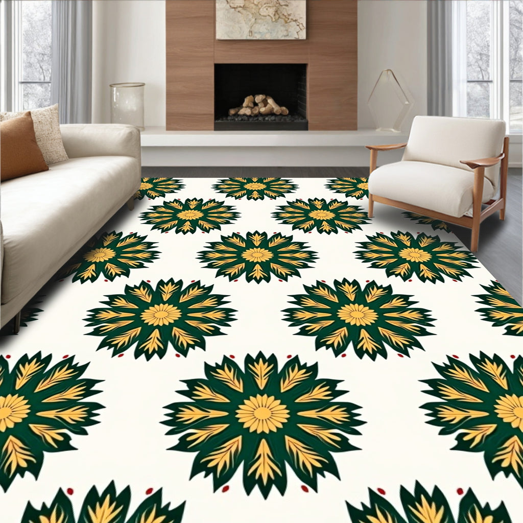 Exotic Floral Medallion Pattern Rug
