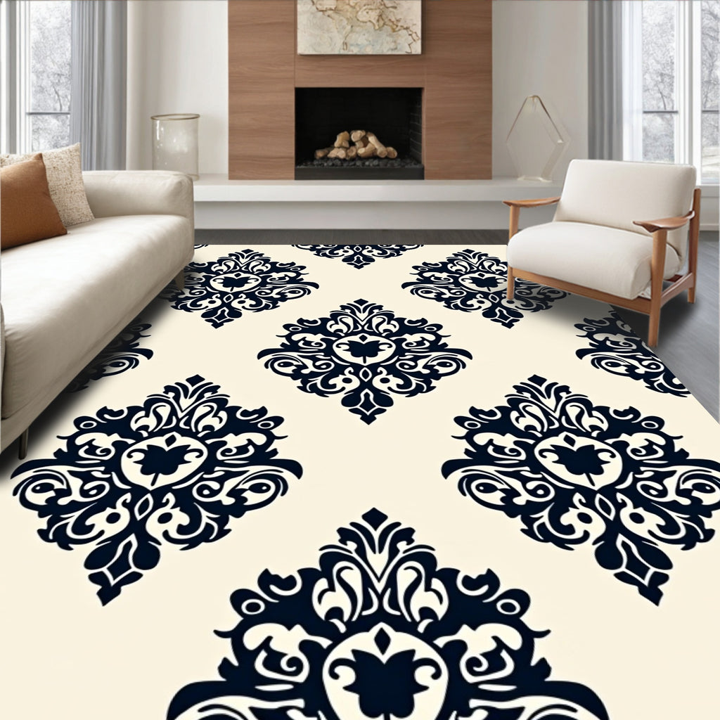 Classic Damask Pattern Design Rug