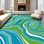 Ocean Wave Swirl Pattern Rug