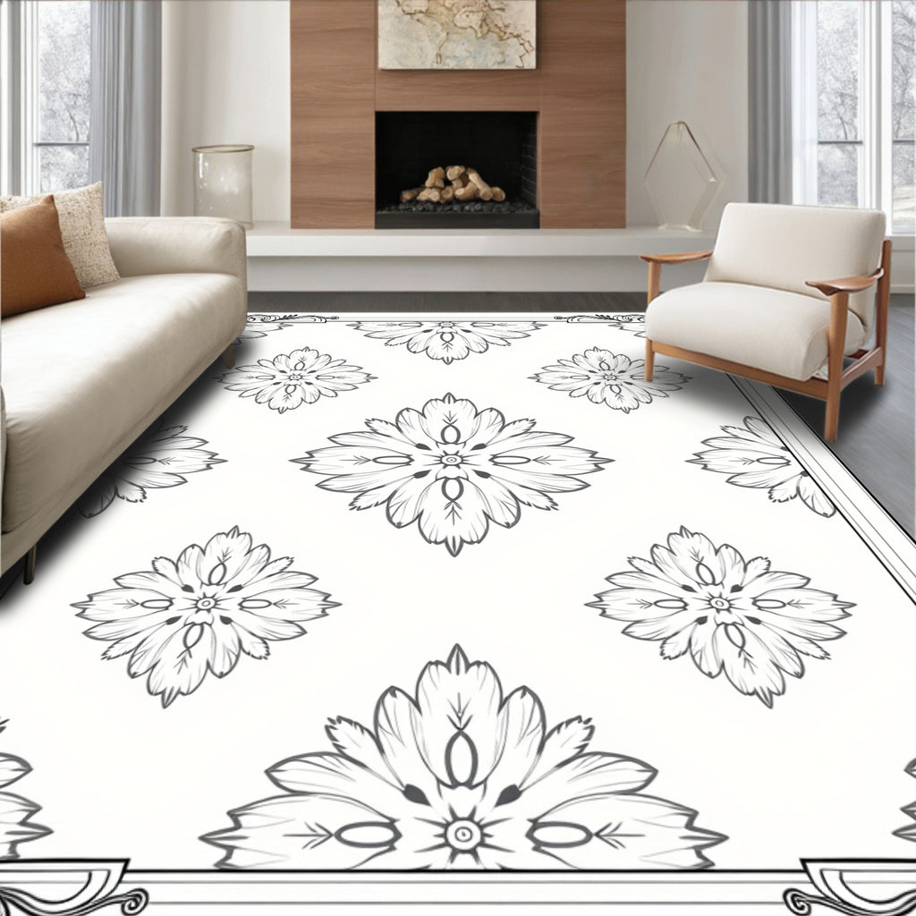 Classic Floral Scrollwork Pattern Rug