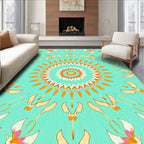 Radiant Floral Sunburst Mandala Style Rug