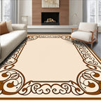 Elegant Floral Vine Border Design Rug