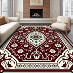 Intricate Floral Crested Geometric Design Rug