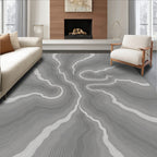 Abstract Swirling Contour Pattern Rug