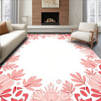 Coral Floral Border Design Rug