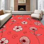 Delicate Floral Pattern with Swirl Accents Rug