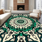 Emerald Green Mandala Pattern Rug