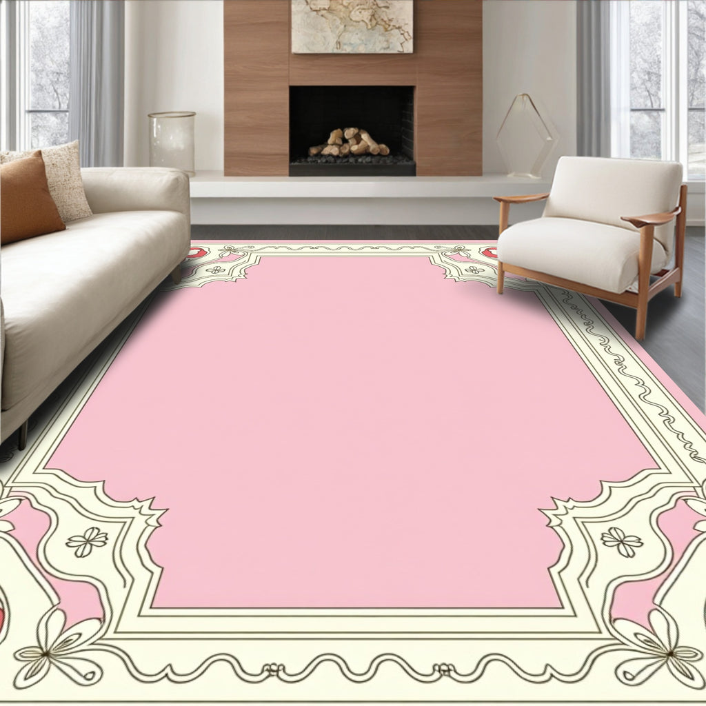 Classic Floral Border Design Rug