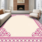 Crimson Floral Elegant Frame Design Rug