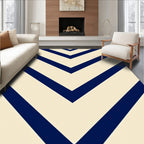 Navy Blue Chevron Pattern Rug