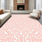 Pale Pink Organic Geometric Pattern Rug