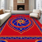 Red Blue 2 Tone Mandala Design Rug