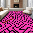Pink Maze Pattern Rug