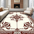 Elegant Dark Floral Medallion Design Rug