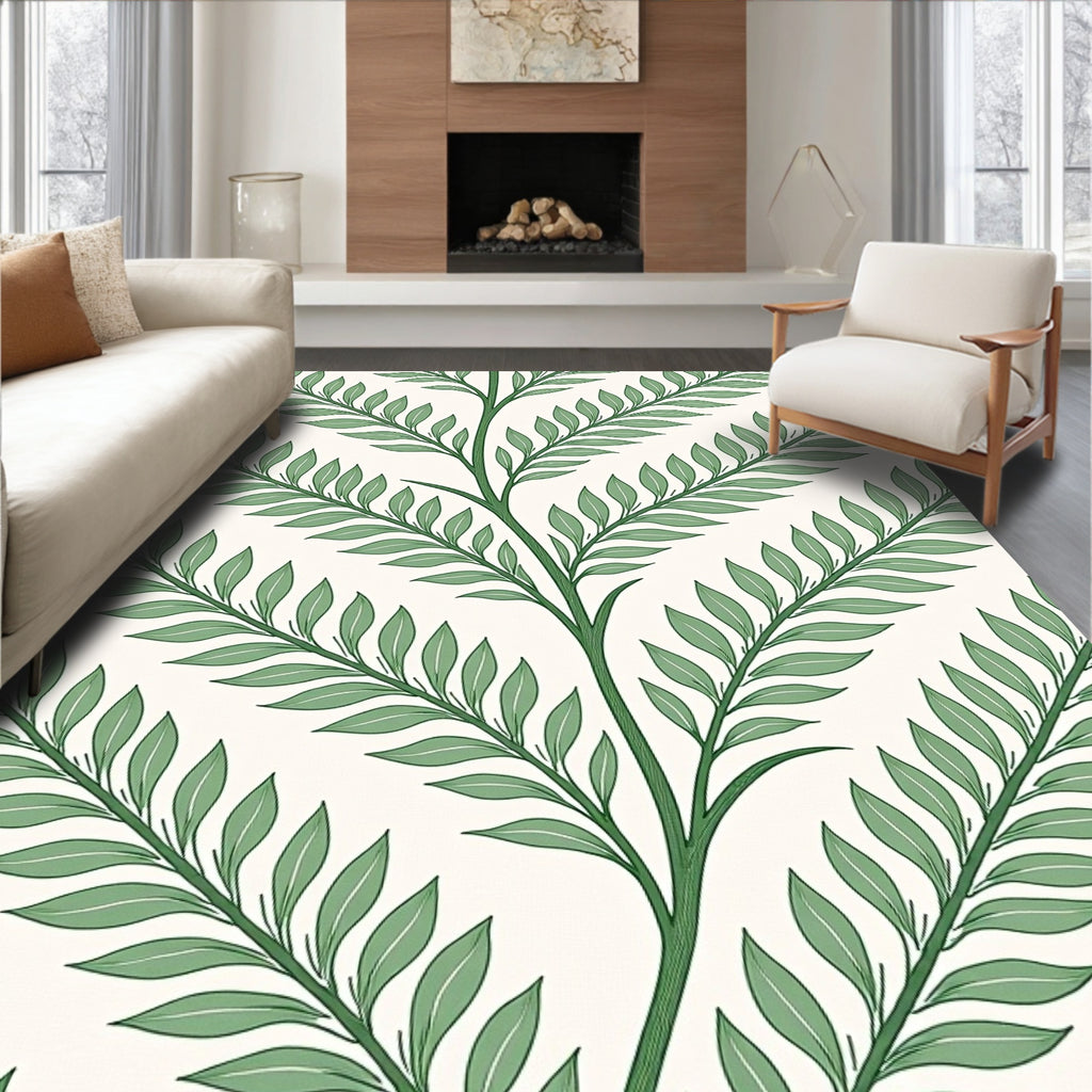 Evergreen Leafy Vine Branches Rug
