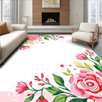 Pink Floral Garden Art Rug