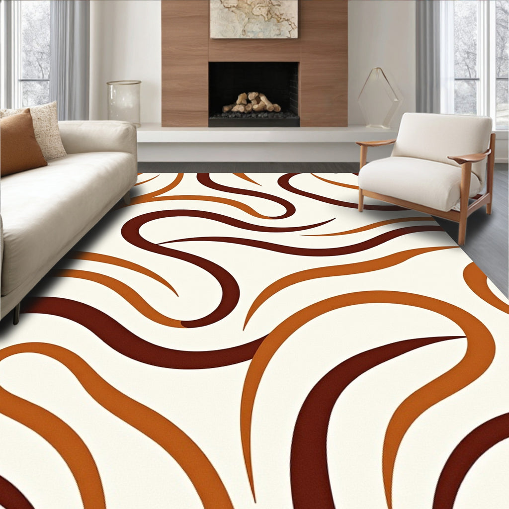 Warm Wave 2 Tone Swirl Rug