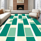 Modern Teal Rectangle Geometric Rug