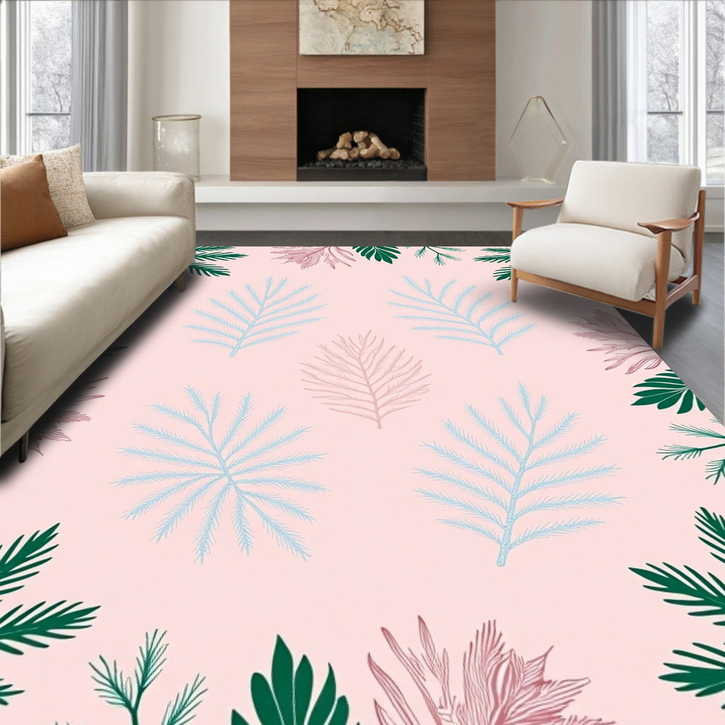 Delicate Pastel Pine Branches Rug