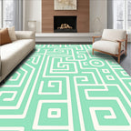 Abstract Geometric Maze Pattern Rug