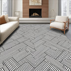 Bold Intersecting Lines Graphic Pattern Rug