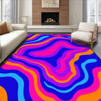 Psychedelic Wavy Colorful Abstract Design Rug
